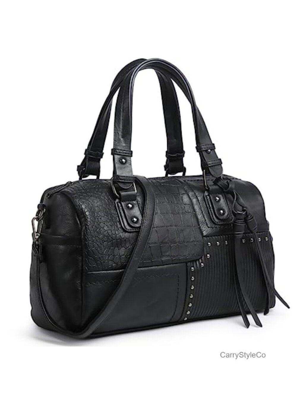 Soft Vegan Leather Barrel Bag Large Hobo Top Handle Satchel Shoulder Purse